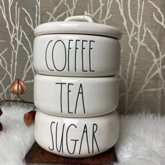 RAE DUNN FARMHOUSE HOME DECOR CERAMIC KITCHEN COFFEE TEA SUGAR NEW RD HTF